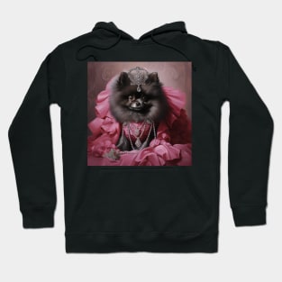 Black Pom In Pink Dress Hoodie